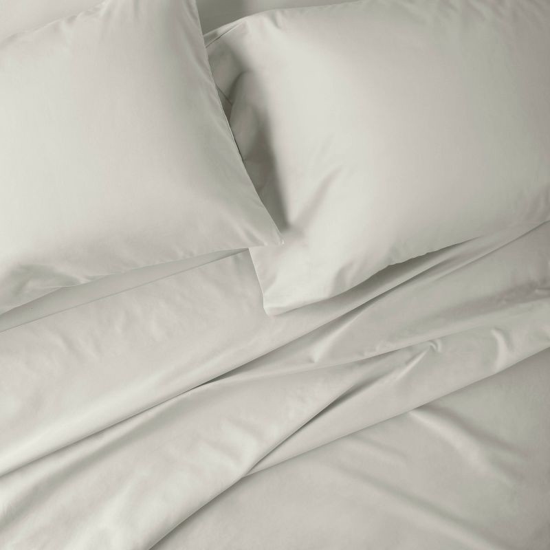 slide 3 of 4, Queen 500 Thread Count Washed Supima Sateen Solid Sheet Set Natural - Casaluna™, 1 ct