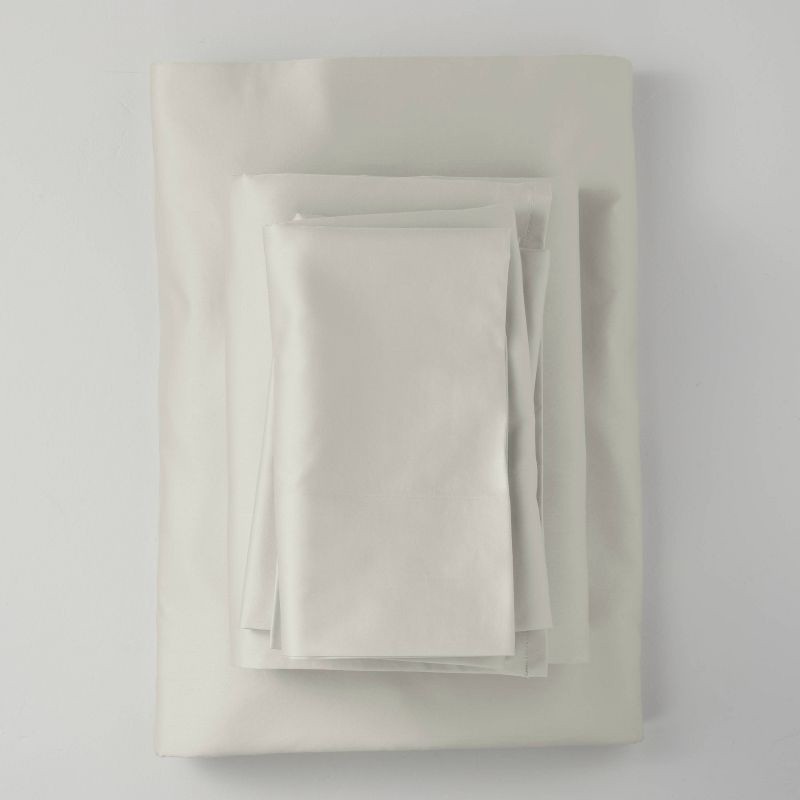 slide 1 of 4, Queen 500 Thread Count Washed Supima Sateen Solid Sheet Set Natural - Casaluna™, 1 ct