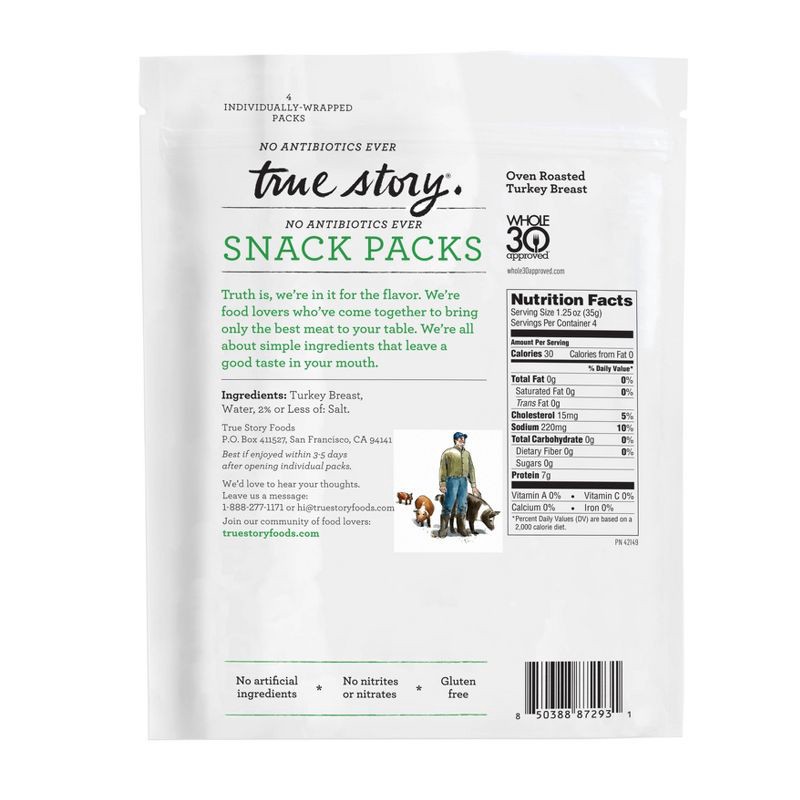 slide 3 of 4, True Story Oven Roasted Turkey Snack Pack - 5oz, 5 oz