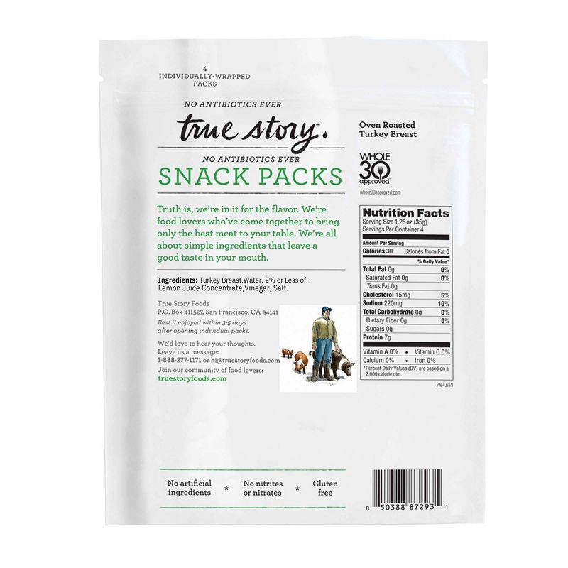slide 4 of 4, True Story Oven Roasted Turkey Snack Pack - 5oz, 5 oz
