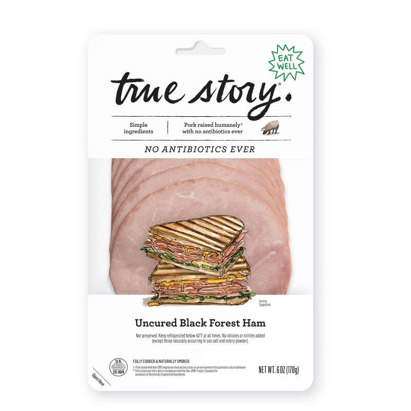 slide 1 of 4, True Story Uncured Black Forest Ham - 6oz, 6 oz