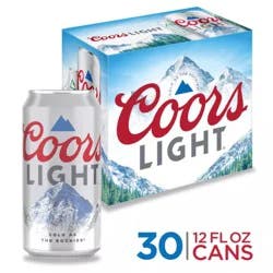 Coors Light Beer, American Light Lager Beer, 4.2% ABV, 30-pack, 12-oz beer cans
