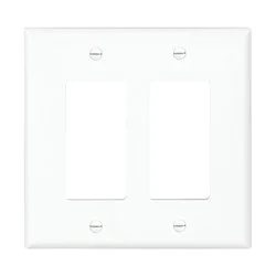 Eaton 2 -Gang White Decorator Polycarbonate Midsize Wall Plate
