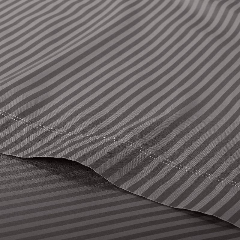 slide 3 of 4, Queen 6pc 400 Thread Count Damask Solid Sheet Set Gray - Threshold™: Cotton Sateen, OEKO-TEX Certified, Fits 18" Mattress, 6 ct