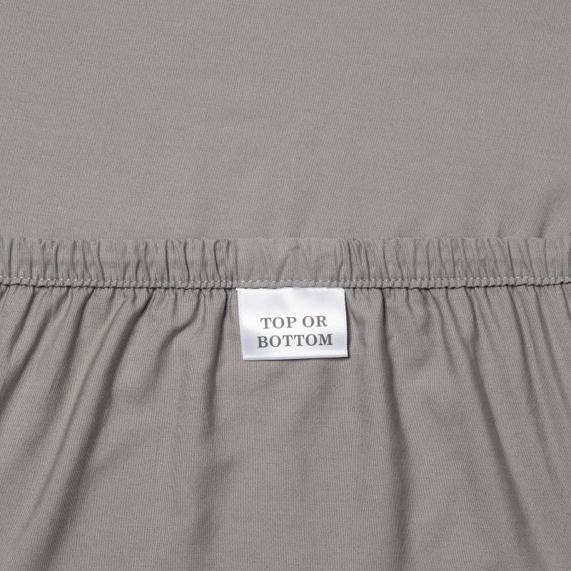 slide 2 of 3, Full 300 Thread Count Ultra Soft Fitted Sheet Gray - Threshold, 1 ct