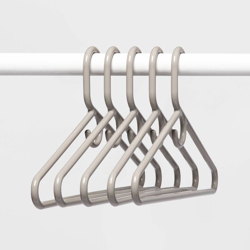 slide 1 of 4, 5pk Super Heavy Weight Hangers Gray - Room Essentials™, 5 ct