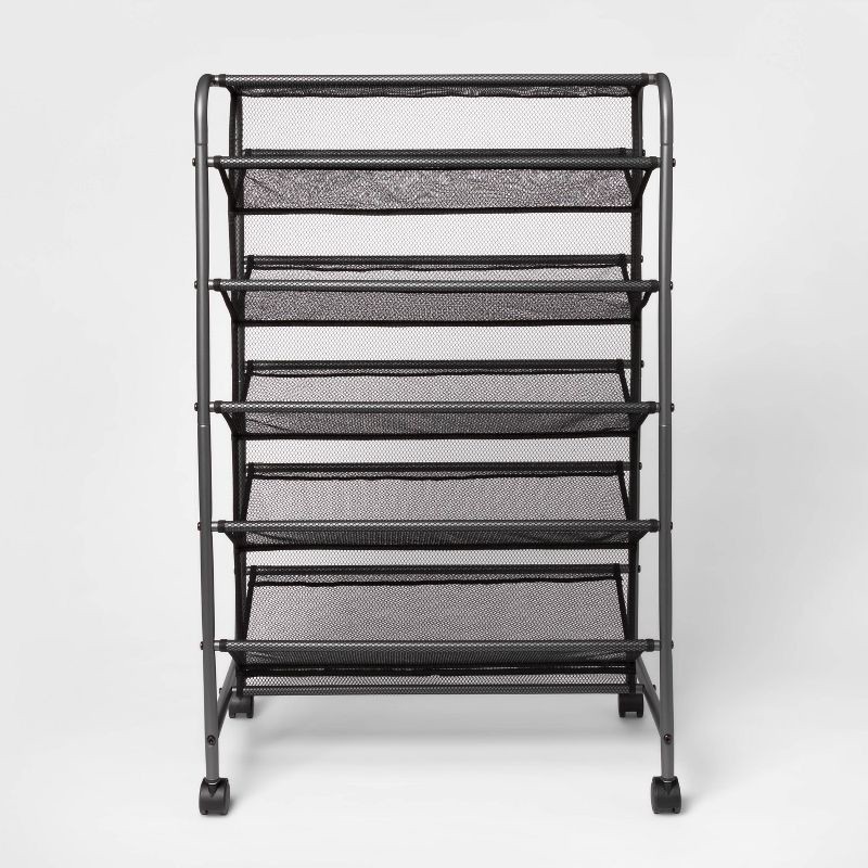 slide 1 of 1, Double Sided Rolling Shoe Rack Black - Room Essentials, 1 ct