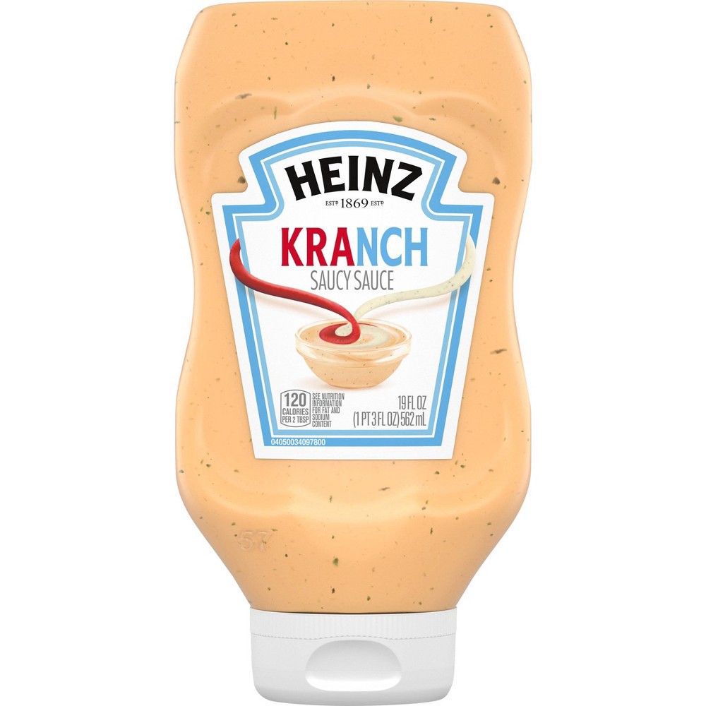 slide 12 of 12, Heinz Kranch Ketchup & Ranch Sauce Bottle, 19 fl oz