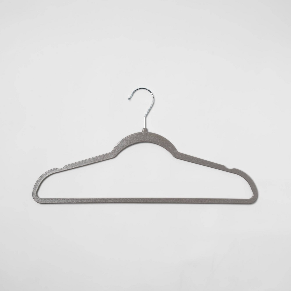 slide 3 of 4, 10pk Thin Plastic Hangers Gray - Room Essentials, 10 ct