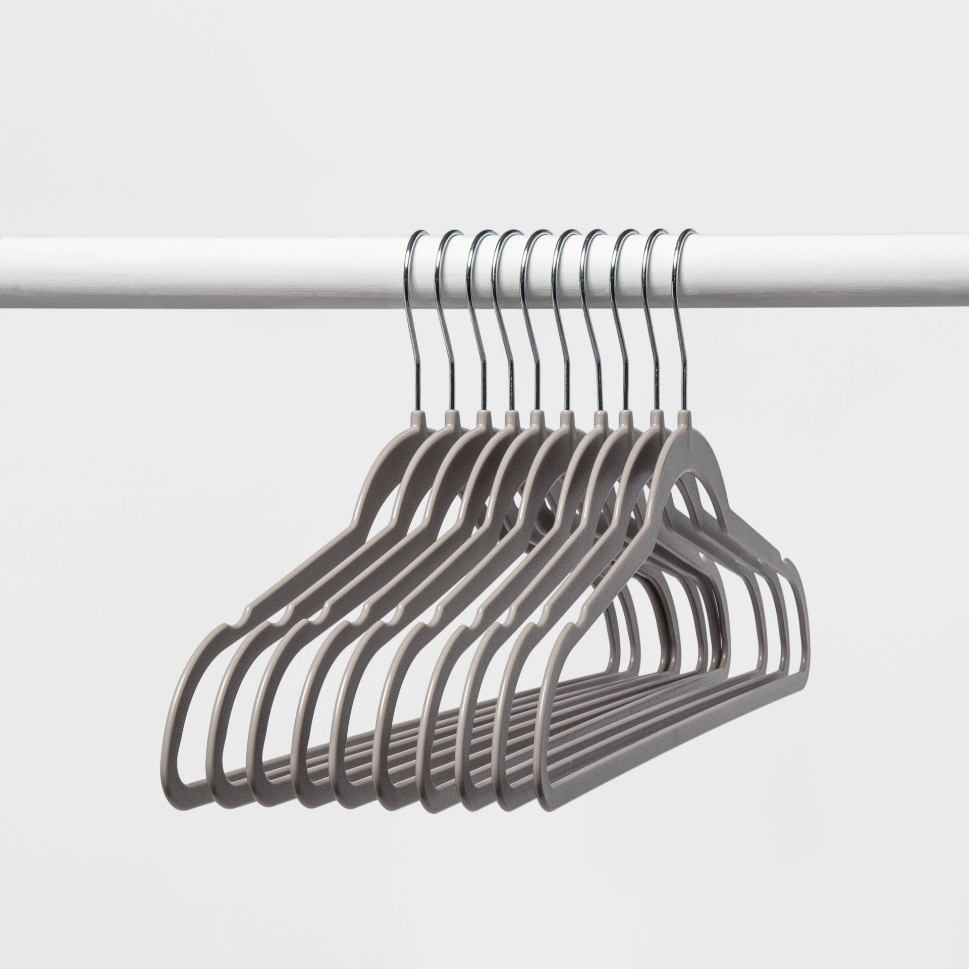 slide 1 of 4, 10pk Thin Plastic Hangers Gray - Room Essentials, 10 ct