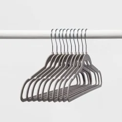 10pk Thin Plastic Hangers Gray - Room Essentials