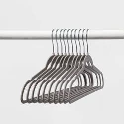 10pk Thin Plastic Hangers Gray - Room Essentials