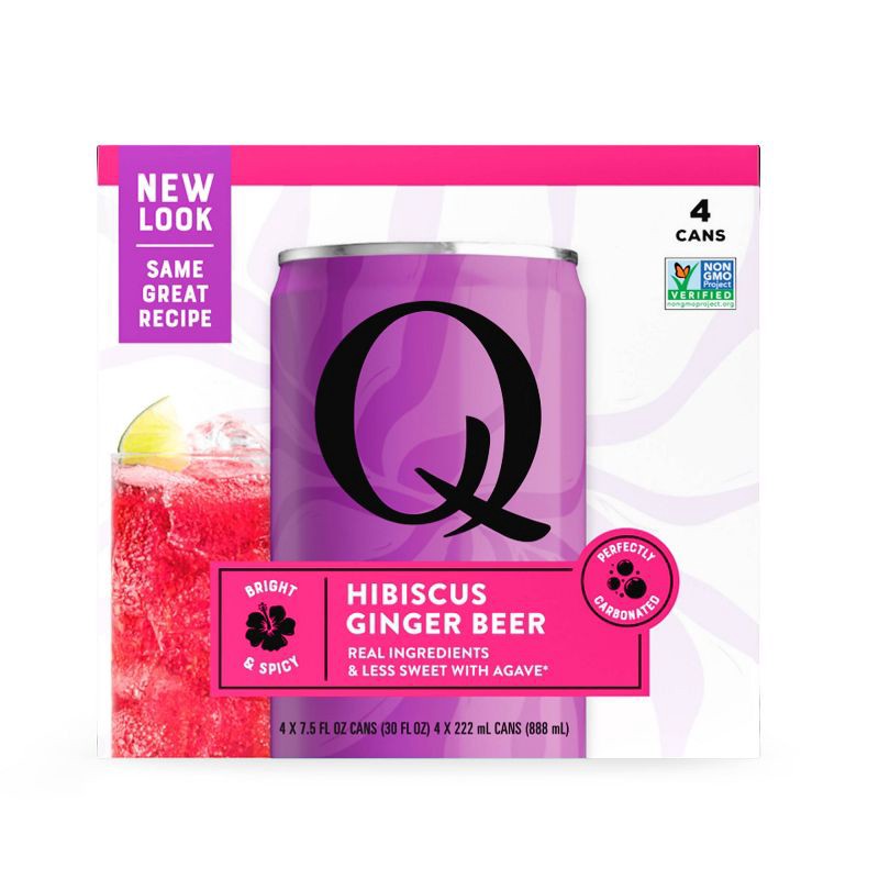 slide 2 of 6, Q Mixers Hibiscus Ginger Beer - 4pk/222ml Cans, 4 ct, 222 ml