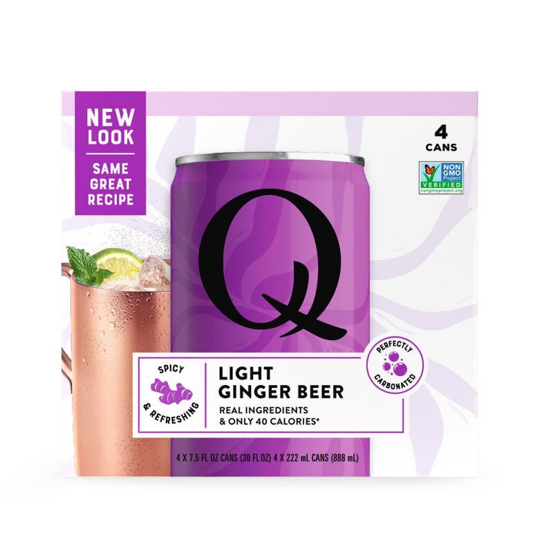 slide 1 of 6, Q Mixers Light Ginger Beer - 4pk/222ml Cans, 4 ct, 222 ml