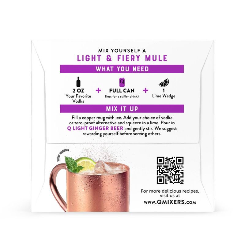 slide 6 of 6, Q Mixers Light Ginger Beer - 4pk/222ml Cans, 4 ct, 222 ml