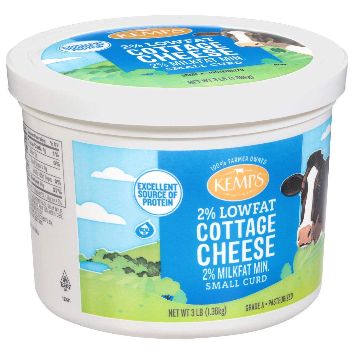 slide 4 of 13, Kemps 2% Low-Fat Cottage Cheese 3 Lb. Tub, 1 ct