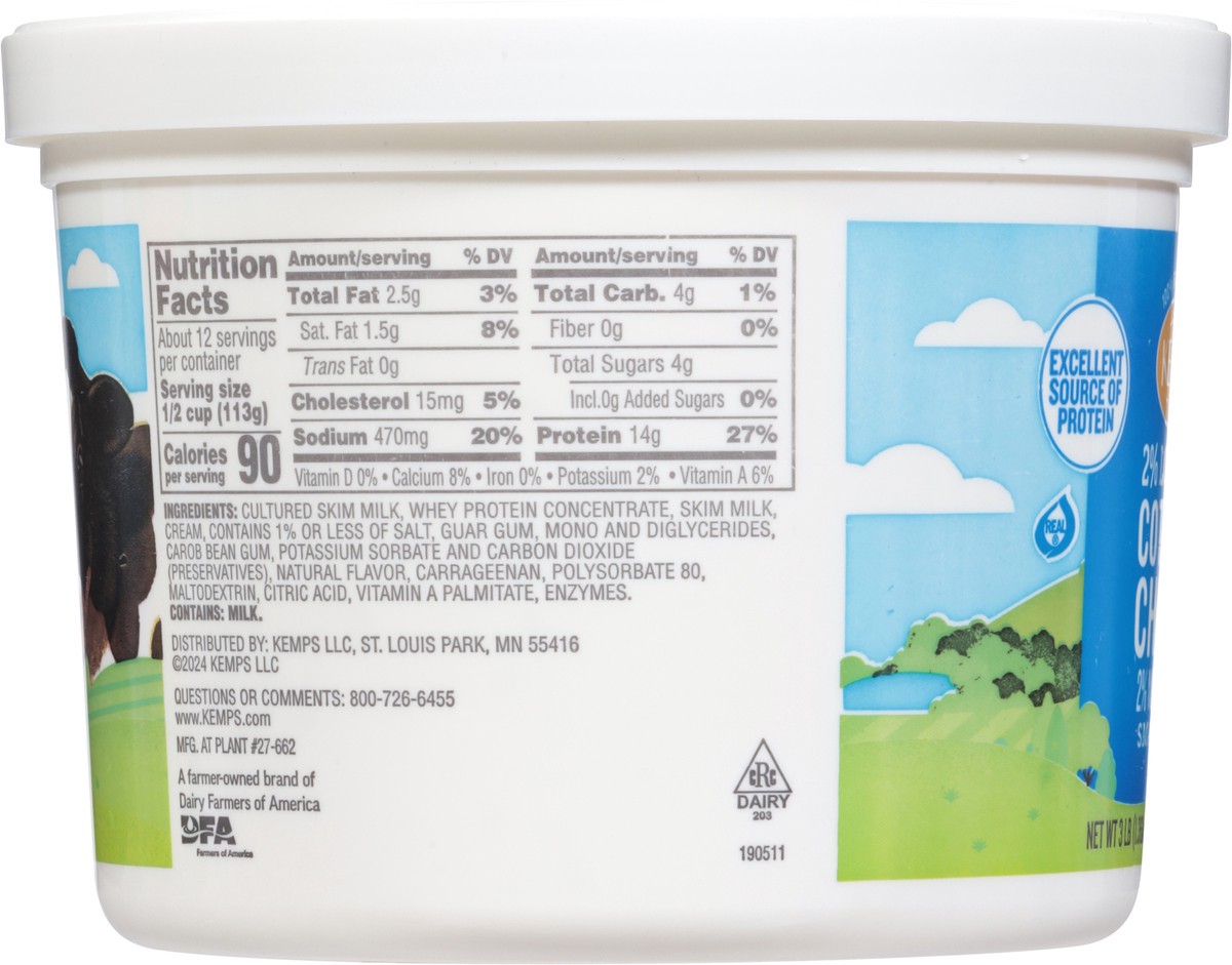 slide 13 of 13, Kemps 2% Low-Fat Cottage Cheese 3 Lb. Tub, 1 ct
