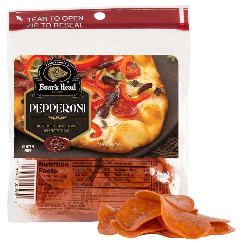 slide 1 of 5, Boar's Head Gluten Free Pre-Sliced Pepperoni Pouch - 6oz, 6 oz