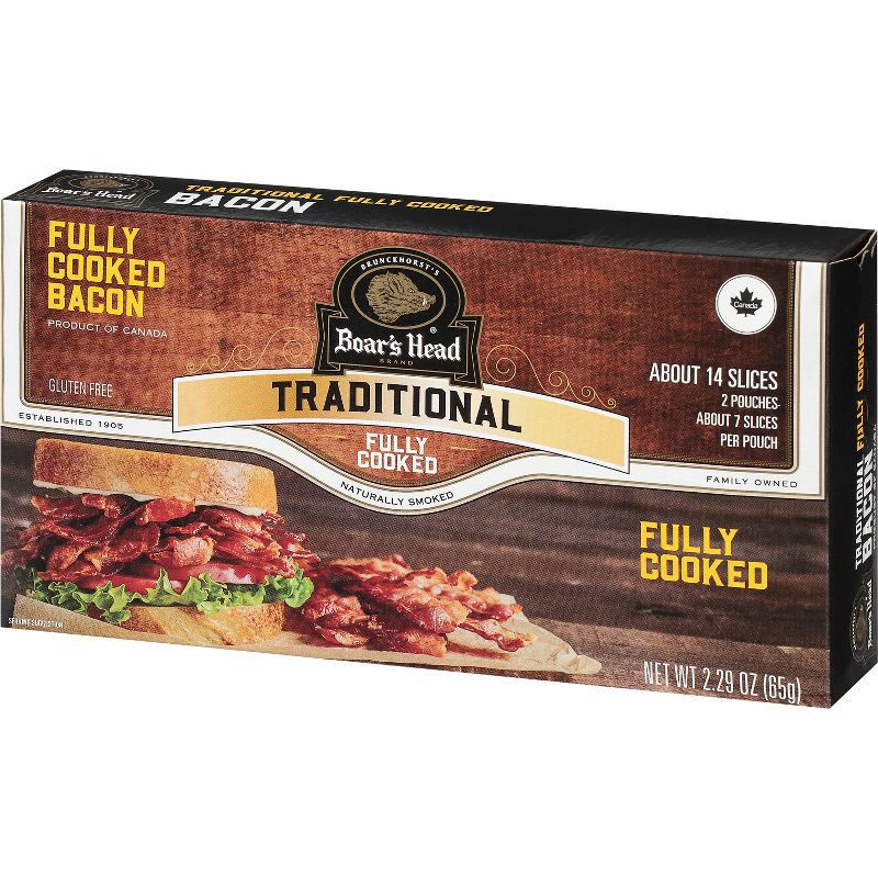 slide 2 of 4, Boar's Head Cooked Bacon - 2.29oz, 2.29 oz