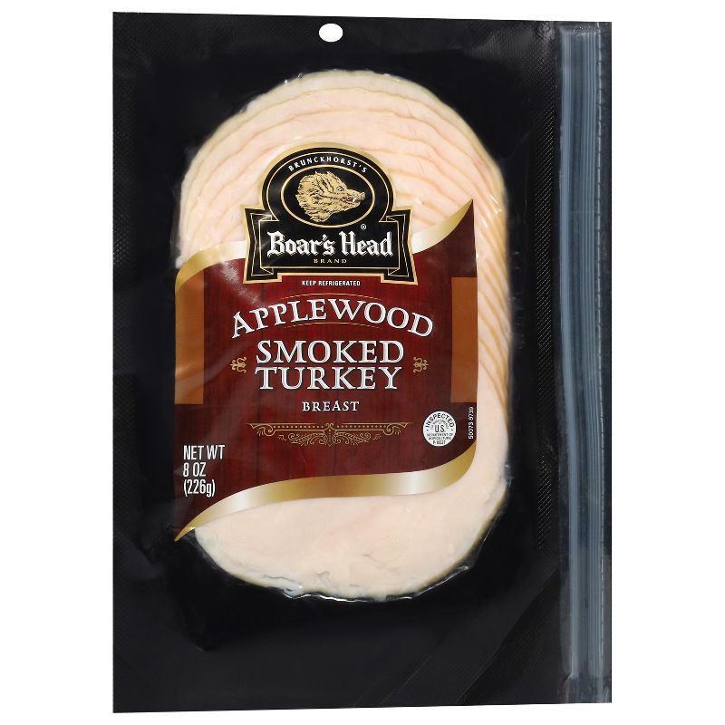 slide 2 of 7, Boar's Head Sliced Applewood Smoked Turkey - 8oz, 8 oz