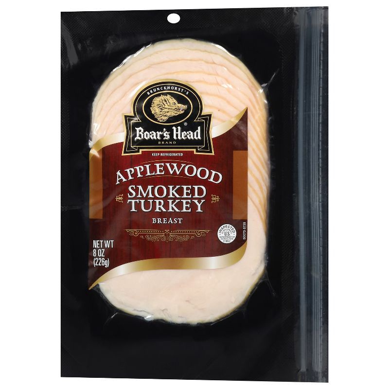 slide 3 of 7, Boar's Head Sliced Applewood Smoked Turkey - 8oz, 8 oz