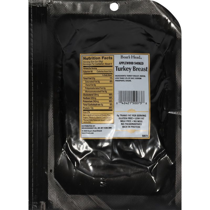 slide 6 of 7, Boar's Head Sliced Applewood Smoked Turkey - 8oz, 8 oz
