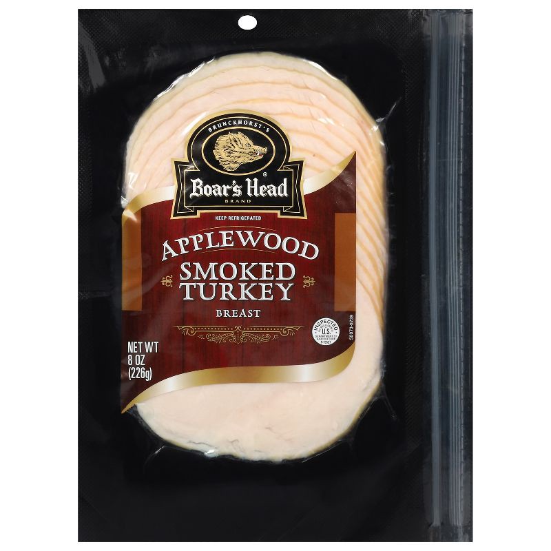 slide 1 of 7, Boar's Head Sliced Applewood Smoked Turkey - 8oz, 8 oz