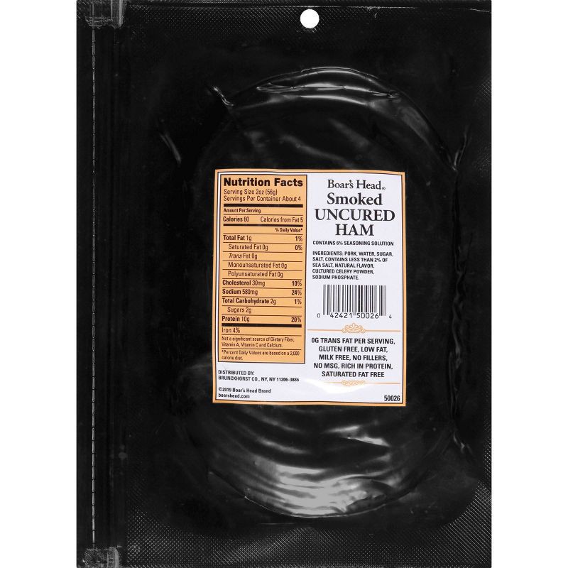 slide 5 of 7, Boar's Head Sliced Smoked Ham - 8oz, 8 oz