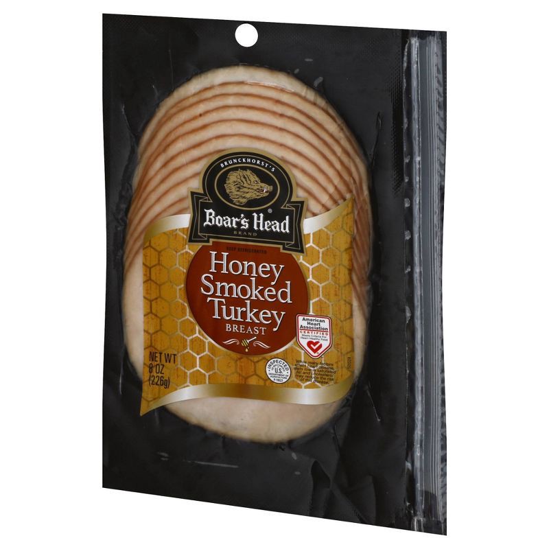slide 3 of 7, Boar's Head Sliced Honey Smoked Turkey - 8oz, 8 oz