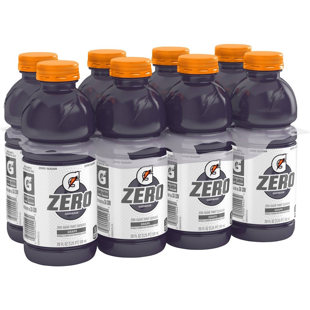 Gatorade G Zero Grape Sports Drink - 8pk/20 Fl Oz Bottles 8 Ct; 20 Fl ...