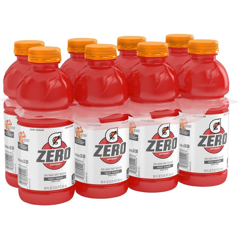 slide 2 of 3, Gatorade G Zero Fruit Punch Sports Drink - 8pk/20 fl oz Bottles, 8 ct; 20 fl oz