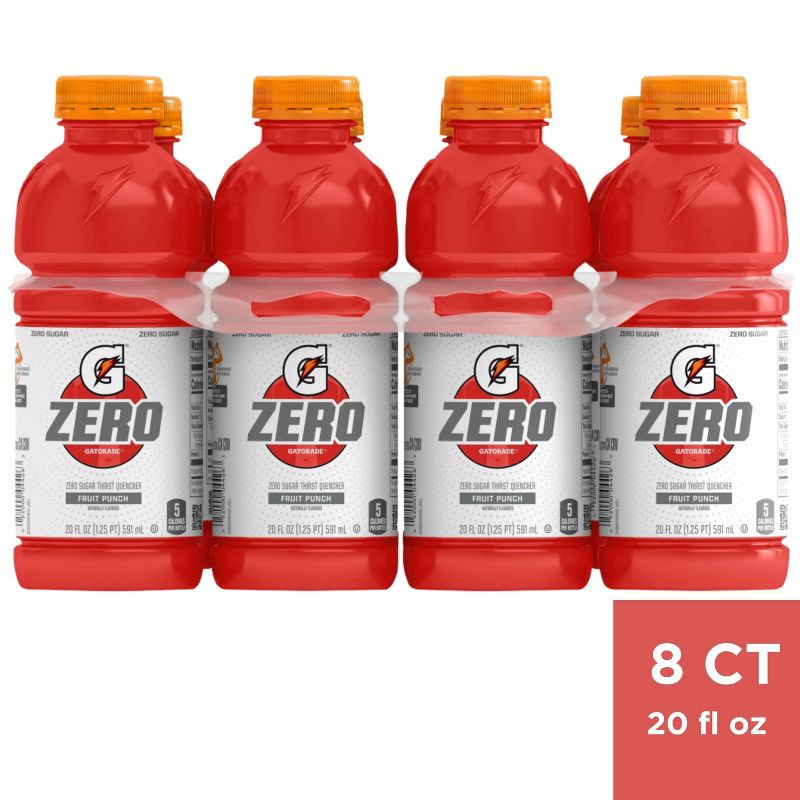 slide 1 of 3, Gatorade G Zero Fruit Punch Sports Drink - 8pk/20 fl oz Bottles, 8 ct; 20 fl oz