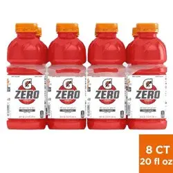 Gatorade G Zero Fruit Punch Sports Drink - 8pk/20 fl oz Bottles
