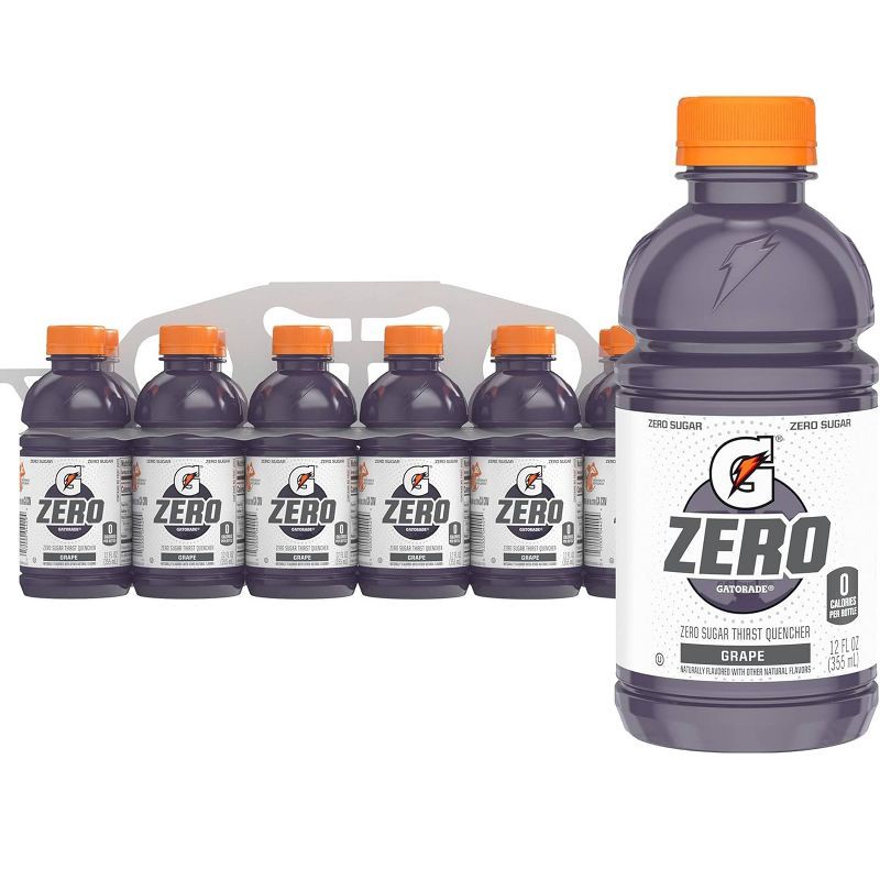 slide 1 of 9, Gatorade G Zero Grape Sports Drink - 12pk/12 fl oz Bottles, 12 ct; 12 fl oz