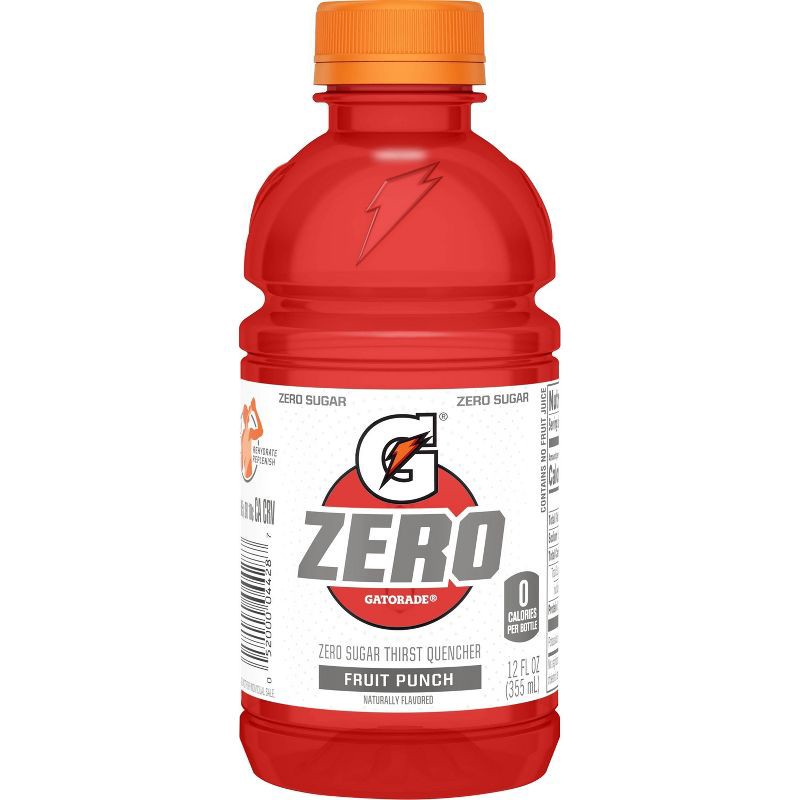 slide 3 of 3, Gatorade G Zero Fruit Punch Sports Drink - 12pk/12 fl oz Bottles, 12 ct; 12 fl oz