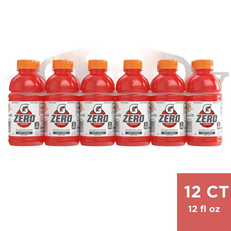 slide 1 of 3, Gatorade G Zero Fruit Punch Sports Drink - 12pk/12 fl oz Bottles, 12 ct; 12 fl oz