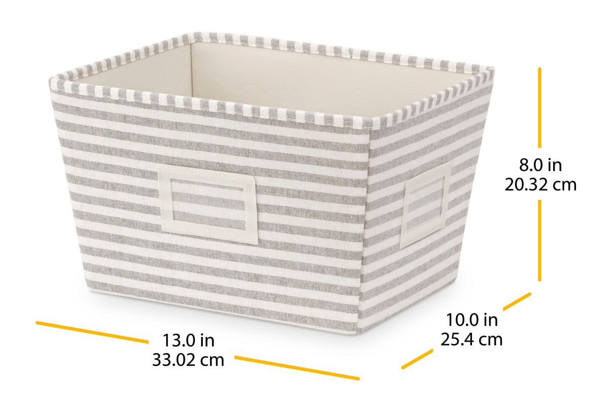 slide 2 of 13, Whitmor Wide Stripe Fabric Storage Tote 1 ea, 1 ct