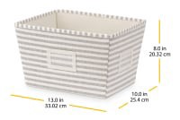 slide 13 of 13, Whitmor Wide Stripe Fabric Storage Tote 1 ea, 1 ct