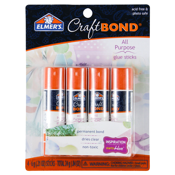 slide 1 of 2, Elmer's CraftBond All Purpose Glue Sticks, Clear, 4 ct