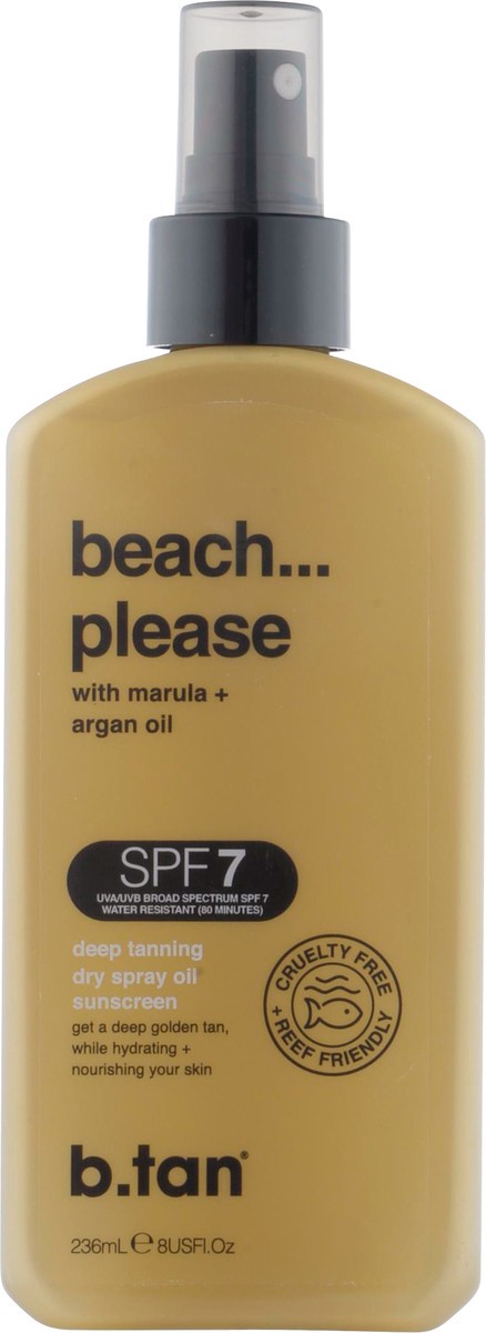 slide 13 of 13, b.tan B.Tan SPF 7 Deep Tanning Sunscreen Dry Spray Oil 8 fl oz, 8 fl oz