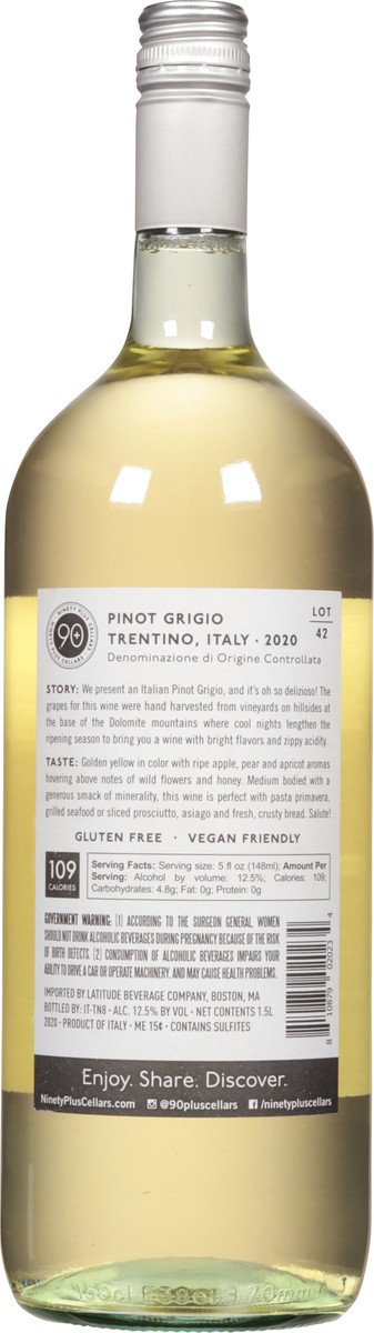slide 3 of 10, 90+ Cellars Italy Lot 42 Pinot Grigio 1.5 l, 1.5 l