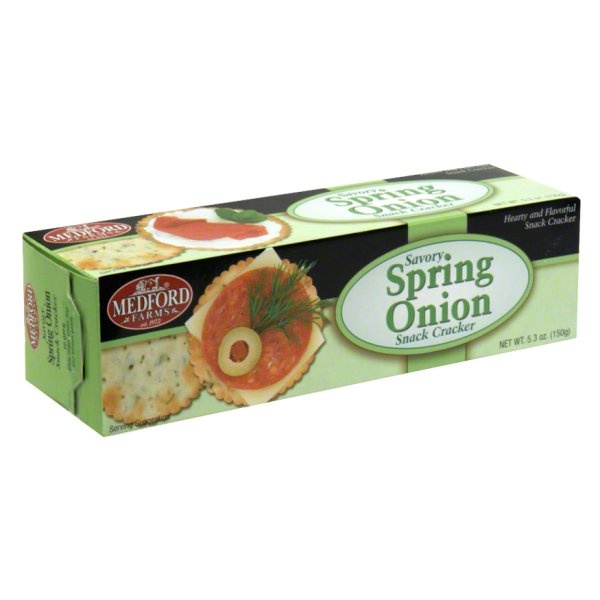 slide 1 of 1, Medford Farms Savory Spring Onion Snack Cracker, 4.4 oz