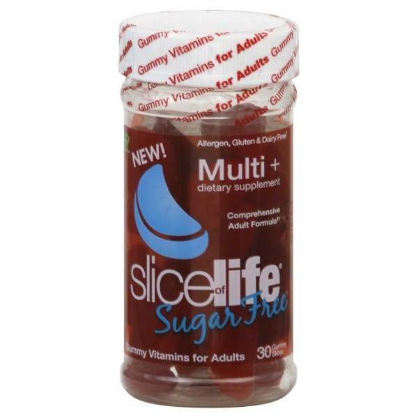 slide 1 of 1, Slice of Life Multi+ Premium Adult Sugar Free Gummy Vitamins, 30 ct