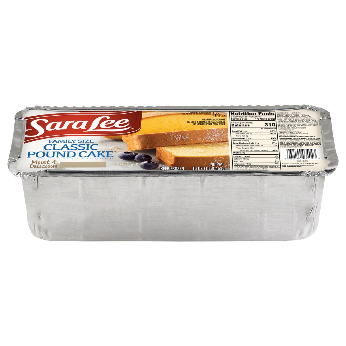 slide 1 of 7, Sara Lee Pound Cake Family Classic 16oz, 16 oz