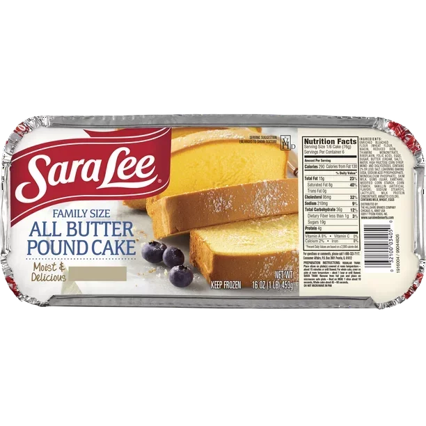 slide 1 of 5, Sara Lee Frozen Family Size All Butter Pound Cake - 16oz, 16 oz