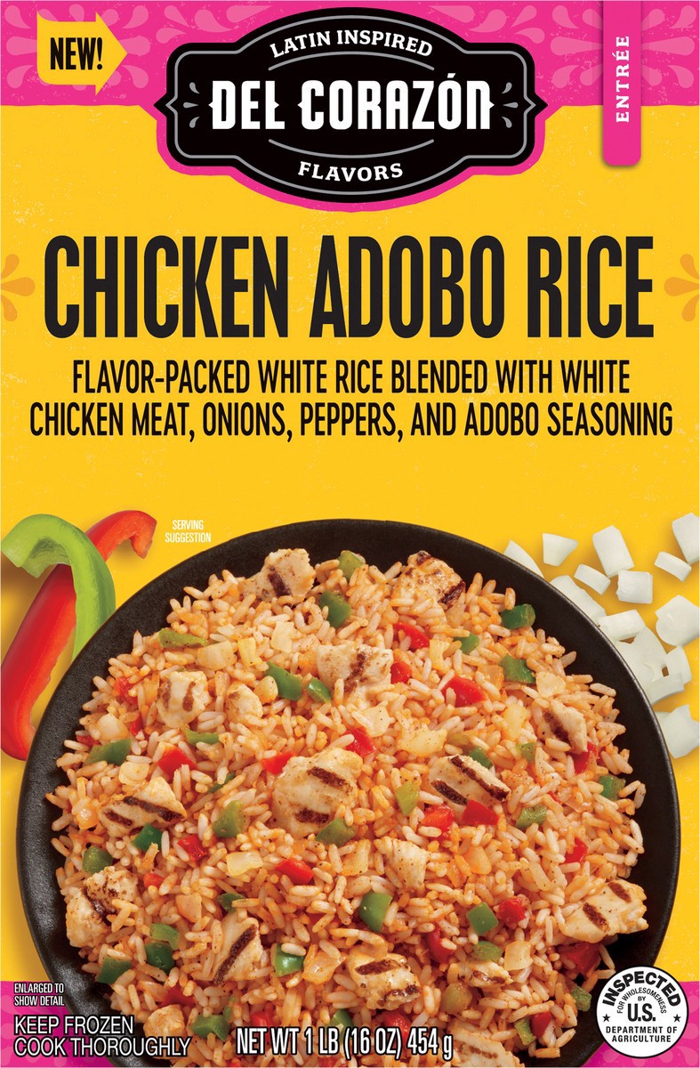 slide 11 of 14, Del Corazón Chicken Adobo Rice Meal, 16oz (Frozen), 1 lb
