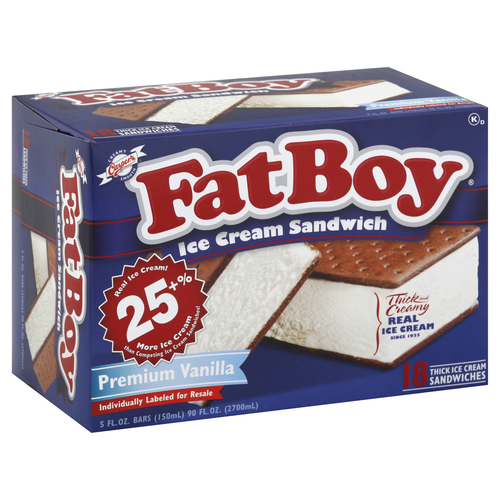 slide 1 of 10, Fat Boy Vanilla Sandwich, 18 ct