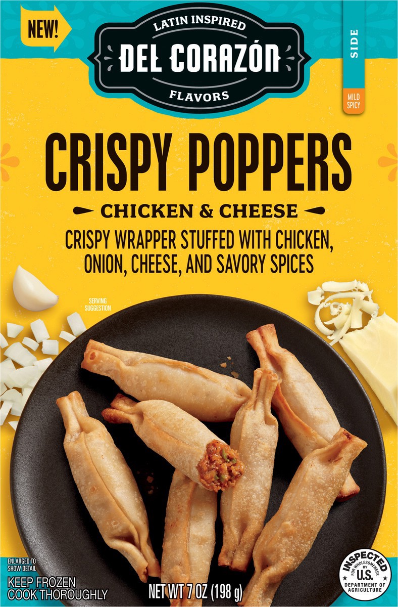 slide 6 of 13, Del Corazón Crispy Poppers - Chicken & Cheese, 7 oz