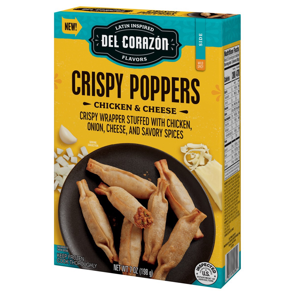 slide 5 of 13, Del Corazón Crispy Poppers - Chicken & Cheese, 7 oz