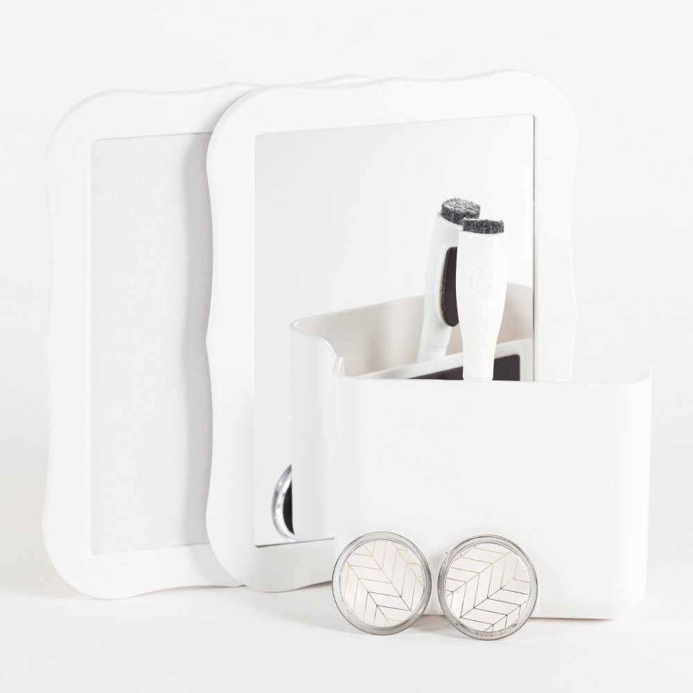 slide 3 of 3, U Brands Magnetic Modern Scallop Accessory Locker Kit - White, 1 ct